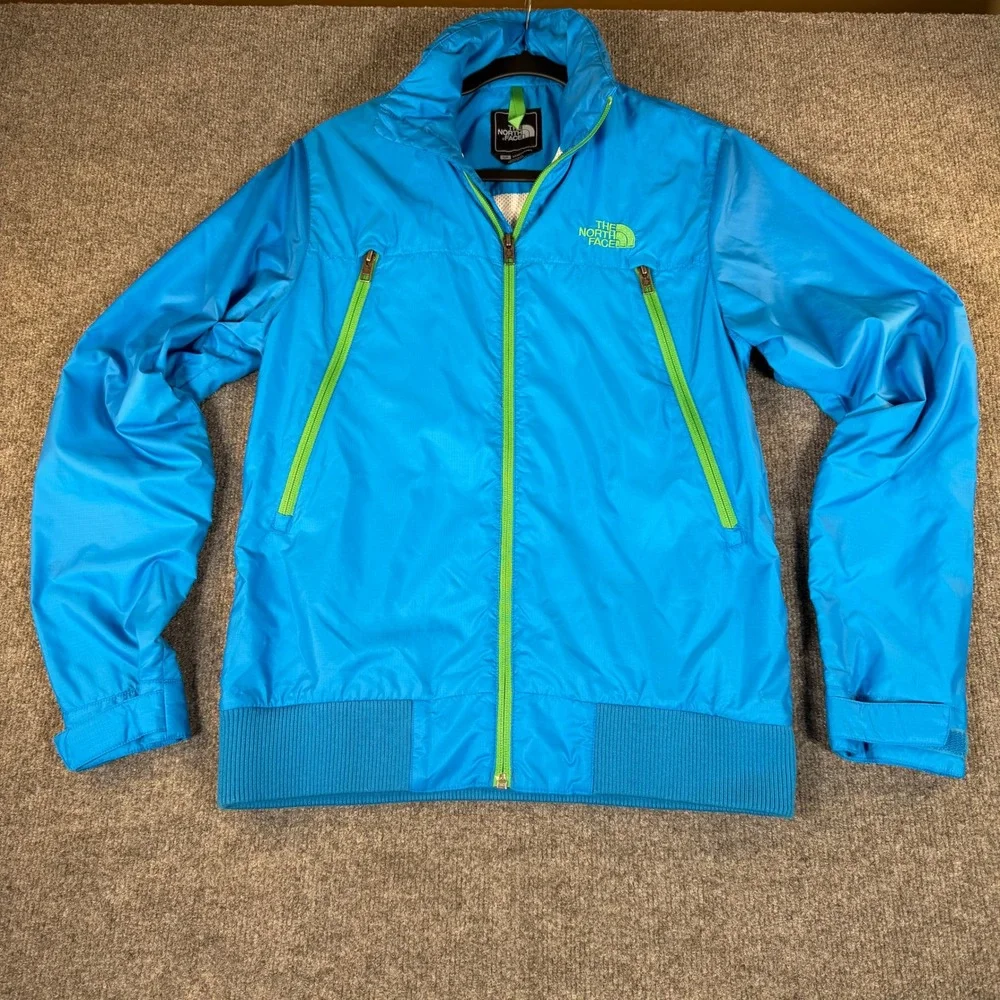 The North Face Mens Blue Windbreaker Hooded Jacket S12 AYJE Small #3140